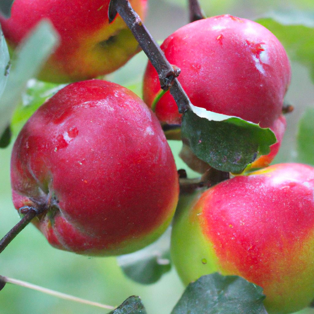 Ветка с яблоками сорта Джонатан
