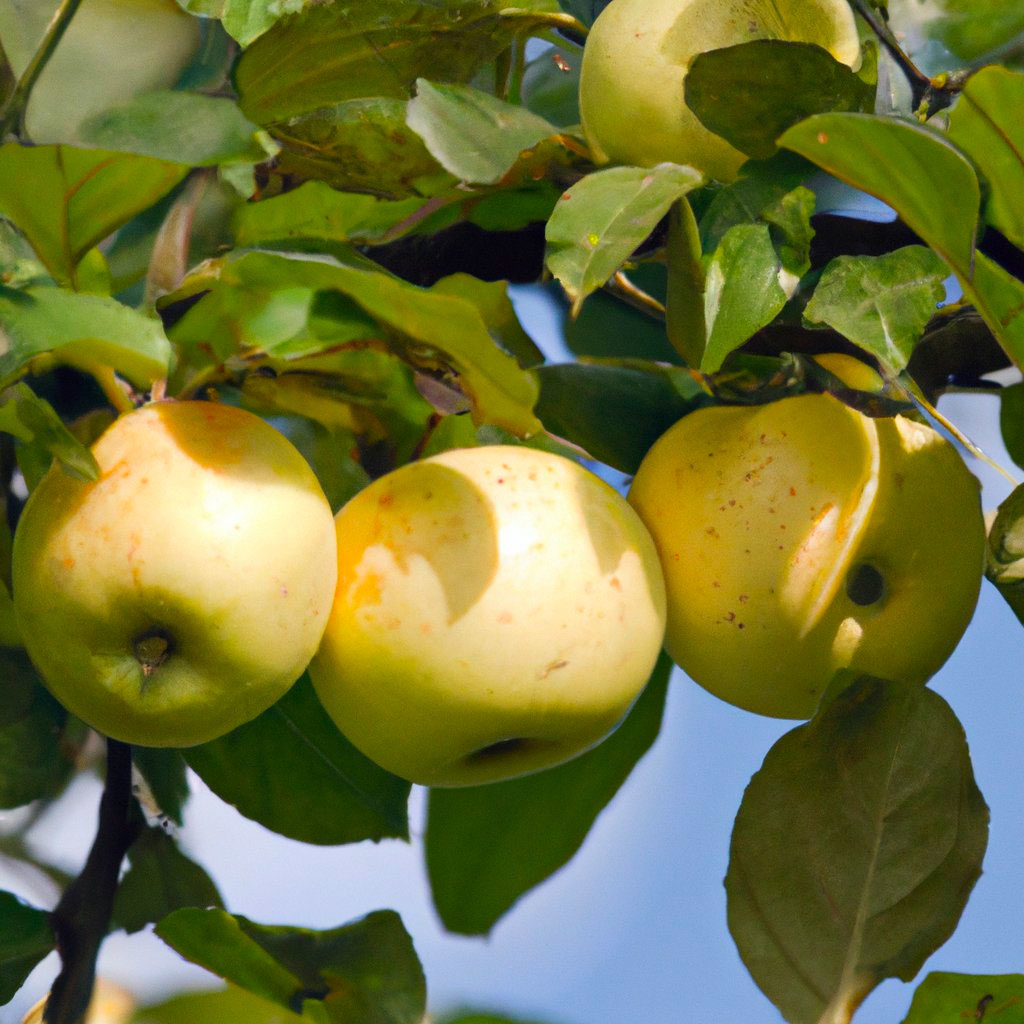 Яблоки Голден Делишес на дереве